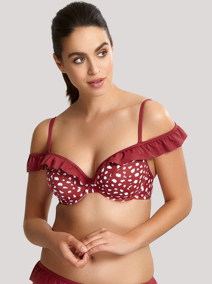 PANACHE - MILA FRILL BIKINI TOP IN SPOT