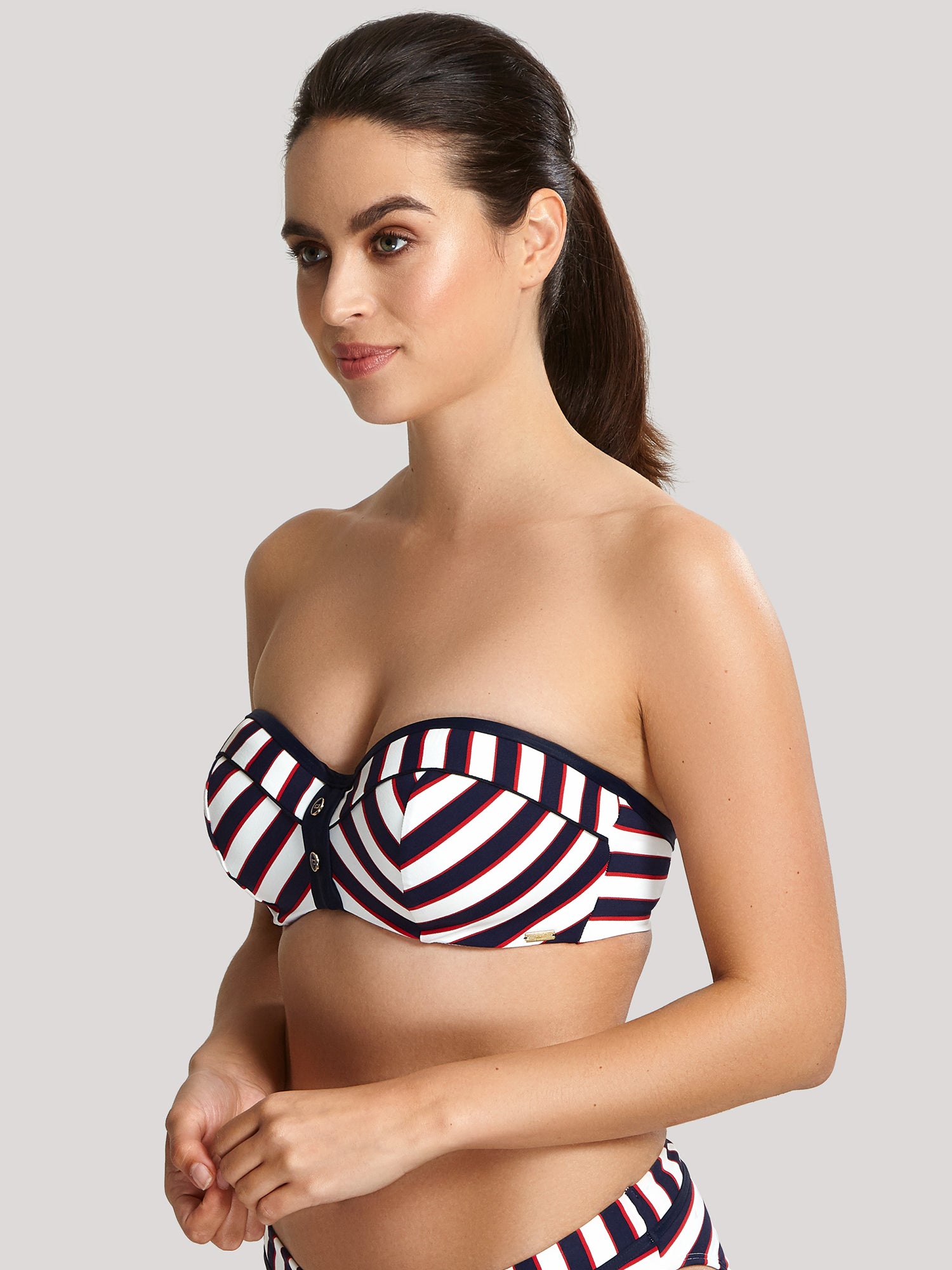 PANACHE - LUCILLE BANDEAU BIKINI TOP IN NAUTICAL STRIPE