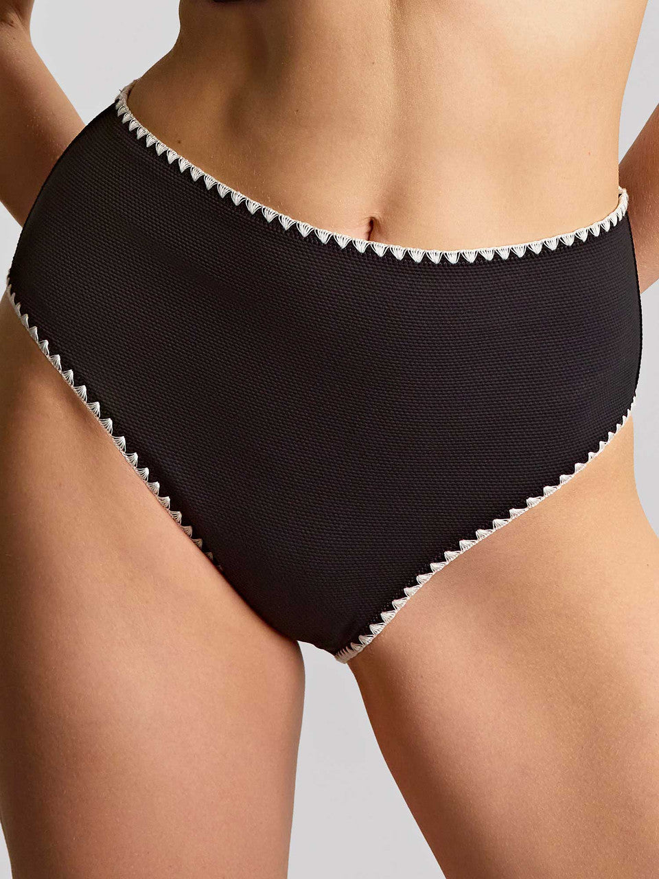 PANACHE - Aurora High Waist Brief in Black and White