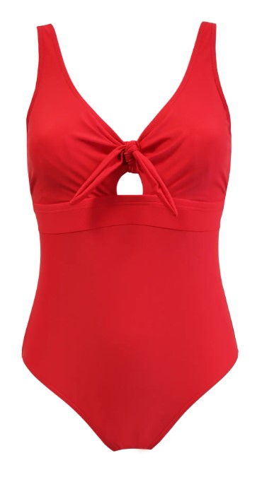 POUR MOI - RED BOW FRONT CONTROL SWIMSUIT