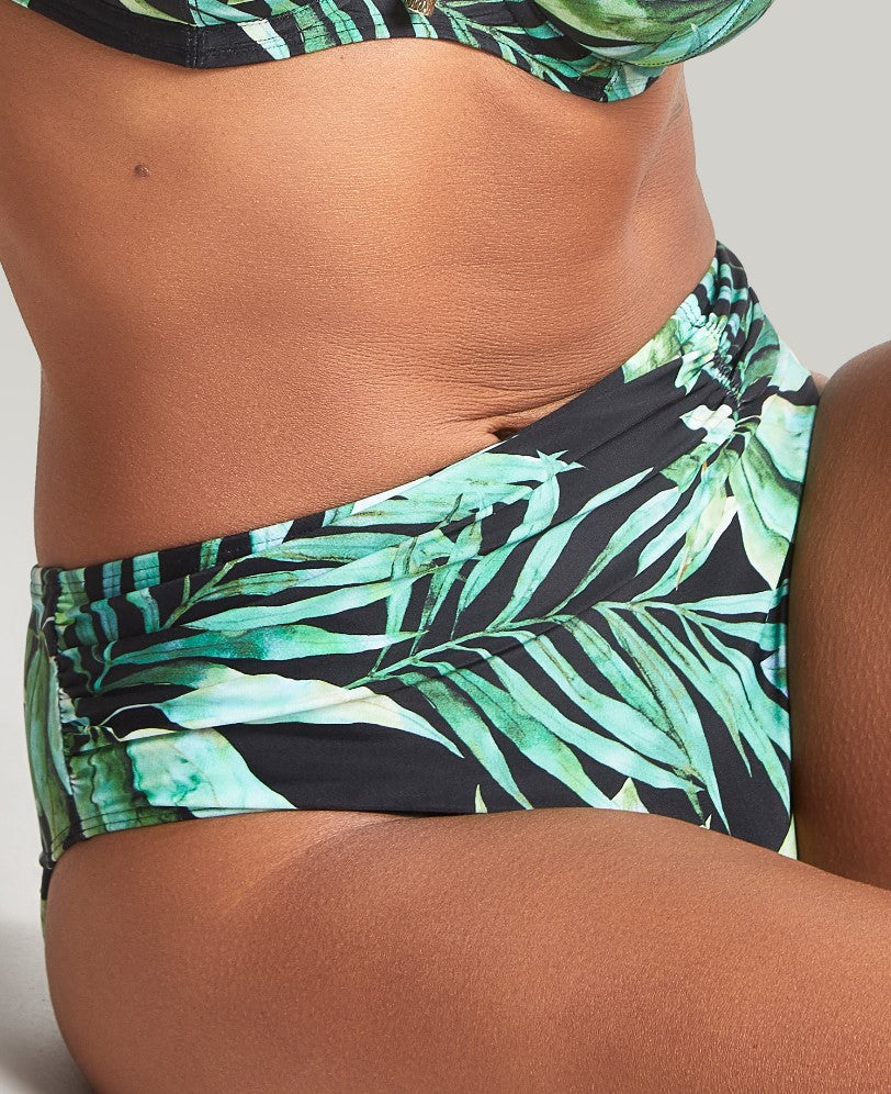 PANACHE - BALI GATHER BIKINI BRIEF IN PALM PRINT