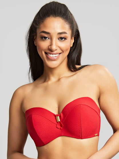 PANACHE - MARIANNA BANDEAU BIKINI TOP IN CRIMSON