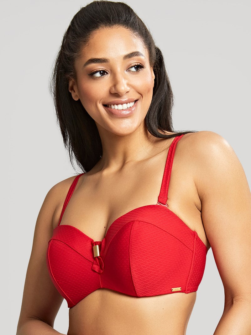 PANACHE - MARIANNA BANDEAU BIKINI TOP IN CRIMSON