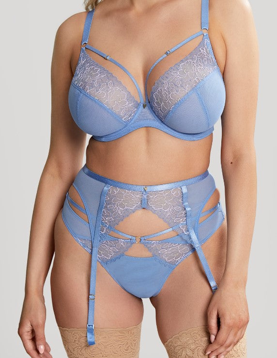 CLEO - VALENTINA LUXE SUSPENDER BELT IN DENIM BLUE