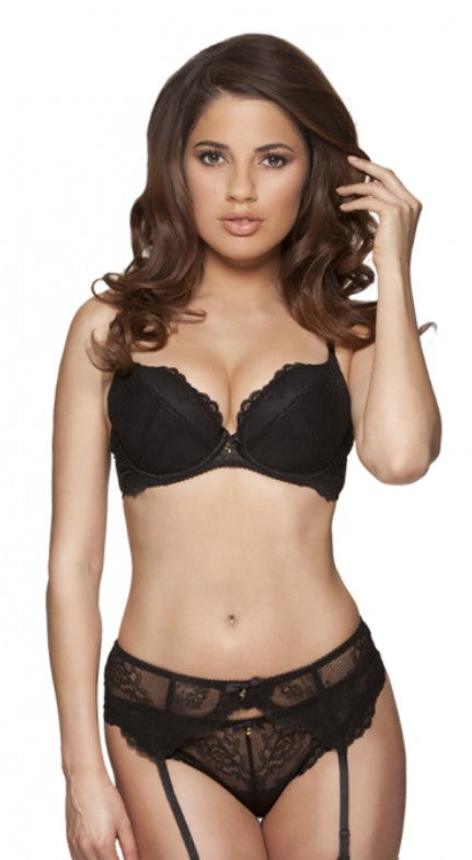 GOSSARD - SUPERBOOST PADDED PLUNGE BRA IN BLACK