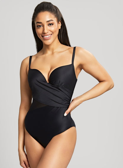 PANACHE - SERENITY PLUNGE SWIMSUIT IN NOIR