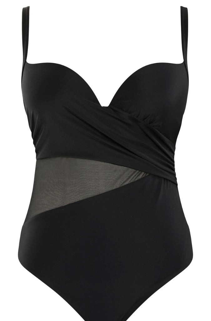 PANACHE - SERENITY PLUNGE SWIMSUIT IN NOIR