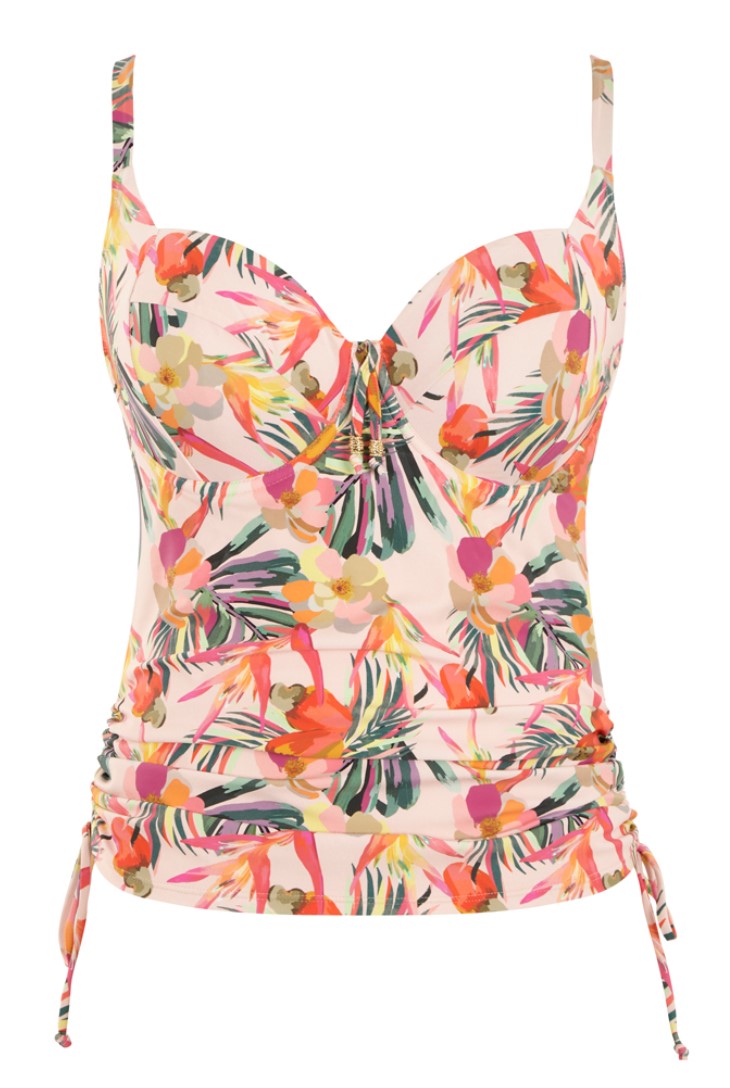 PANACHE - PARADISE TANKINI TOP IN TROPICAL PINK