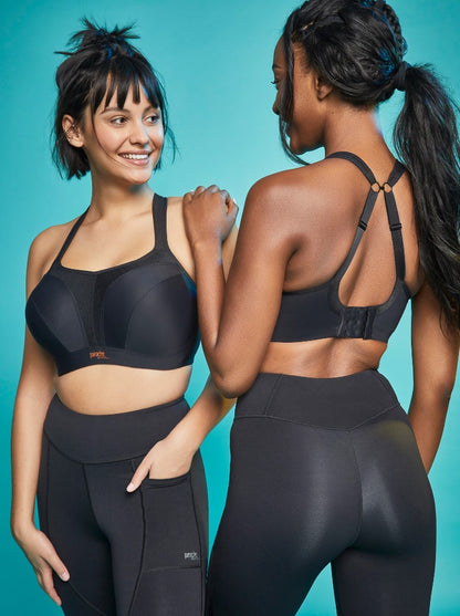 PANACHE - UNDERWIRED SPORTS BRA IN BLACK