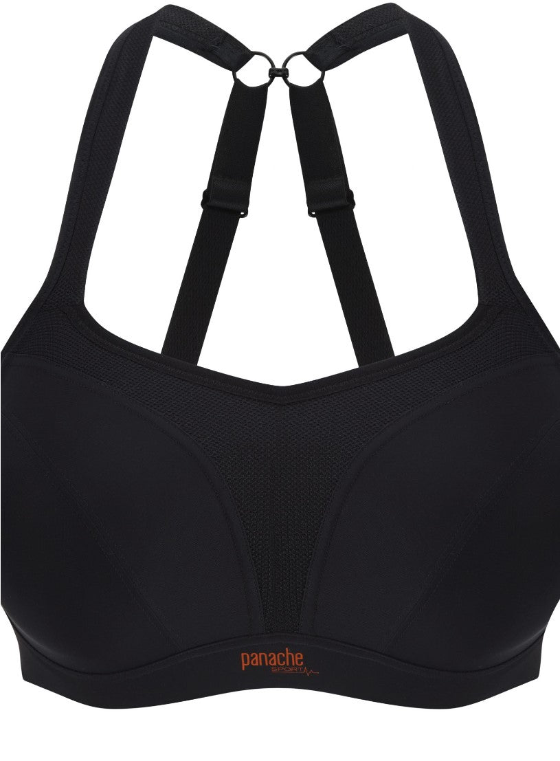 PANACHE - UNDERWIRED SPORTS BRA IN BLACK