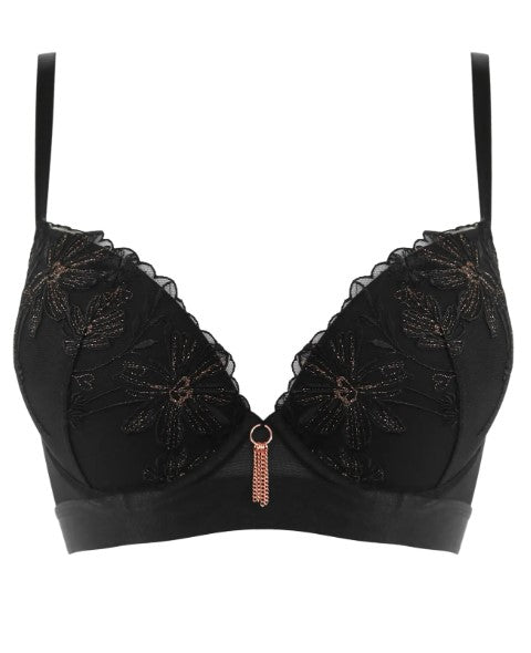 POUR MOI - CONSTANCE PADDED PUSH UP BRA IN BLACK AND ROSE GOLD