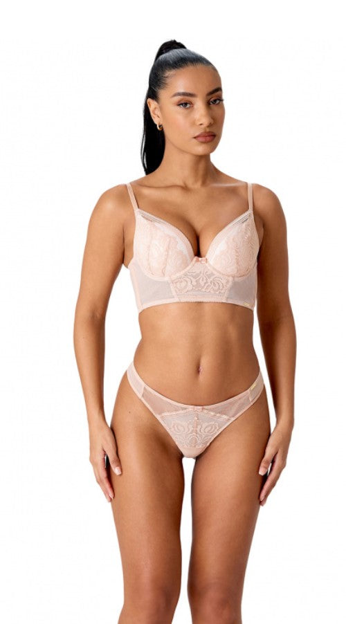 GOSSARD - ENCORE PADDED LONG LINE PLUNGE BRA IN BLUSH