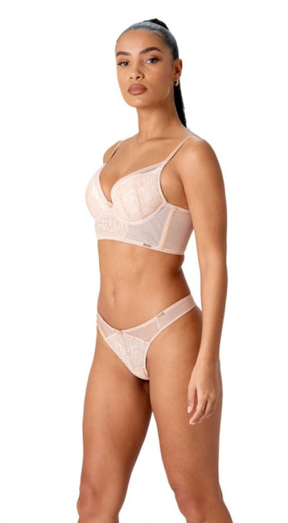 GOSSARD - ENCORE PADDED LONG LINE PLUNGE BRA IN BLUSH