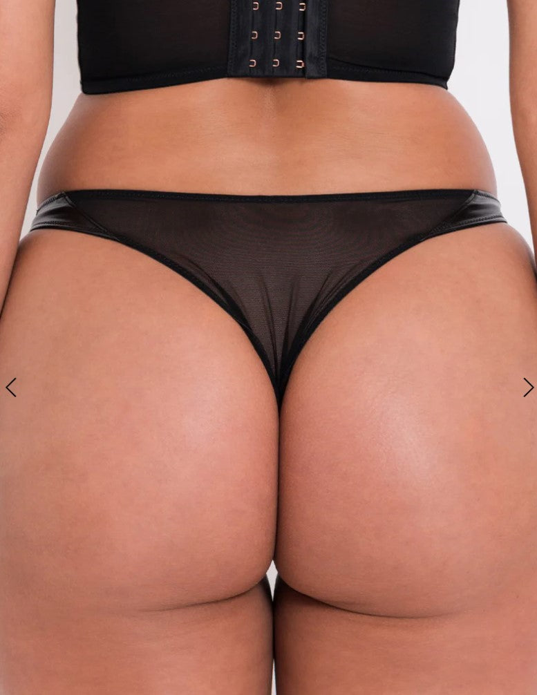 SCANTILLY - TOUGH LOVE TANGA IN BLACK