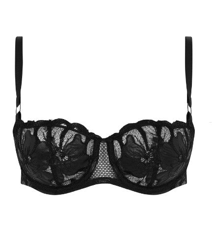 CHANTELLE - FLEURS HALF CUP BRA IN BLACK