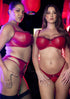 SCANTILLY - KEY TO MY HEART PADDED HALF CUP BRA IN ROUGE