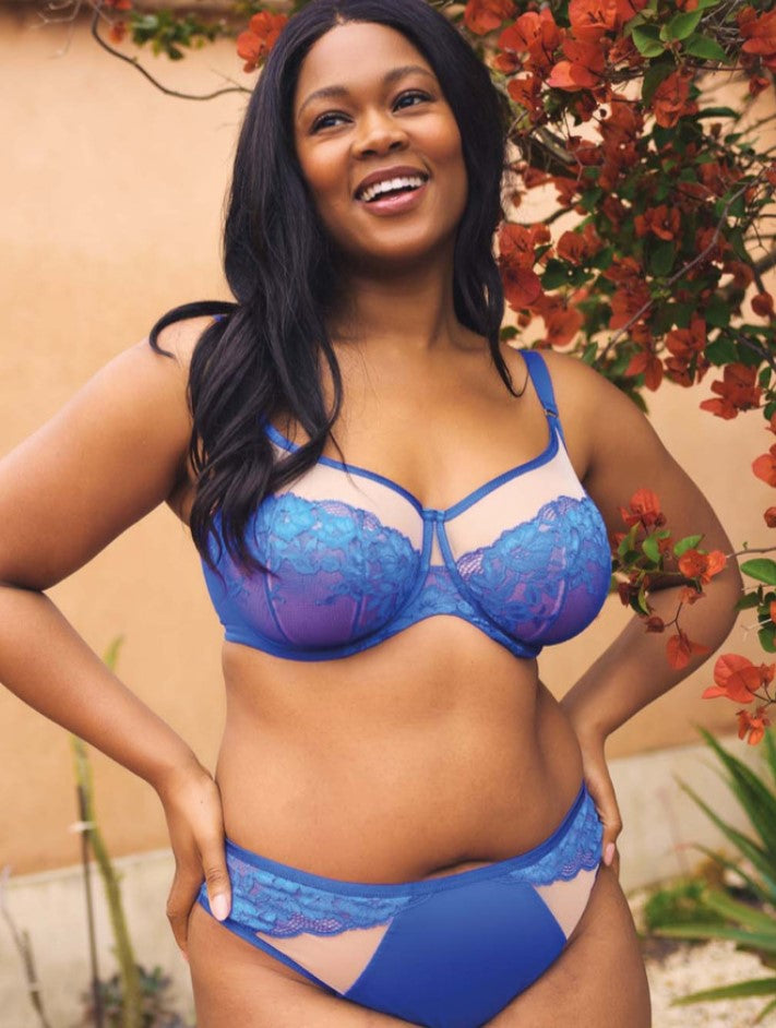 SCULPTRESSE - JOSEPHINE FULL CUP BRA IN COBALT AND LATTE