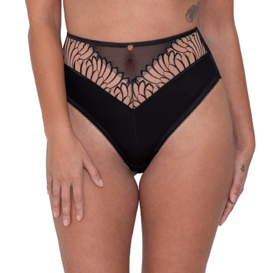 SCANTILLY - FALLEN ANGEL HIGH WAIST BRIEF IN BLACK