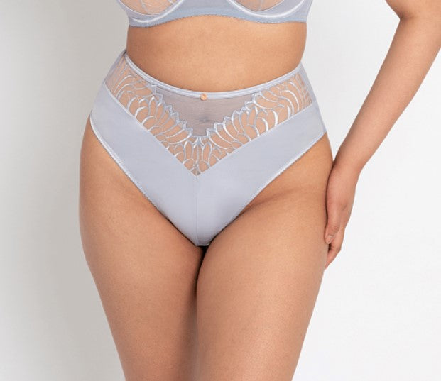 SCANTILLY - FALLEN ANGEL HIGH WAIST BRIEF IN SILVER