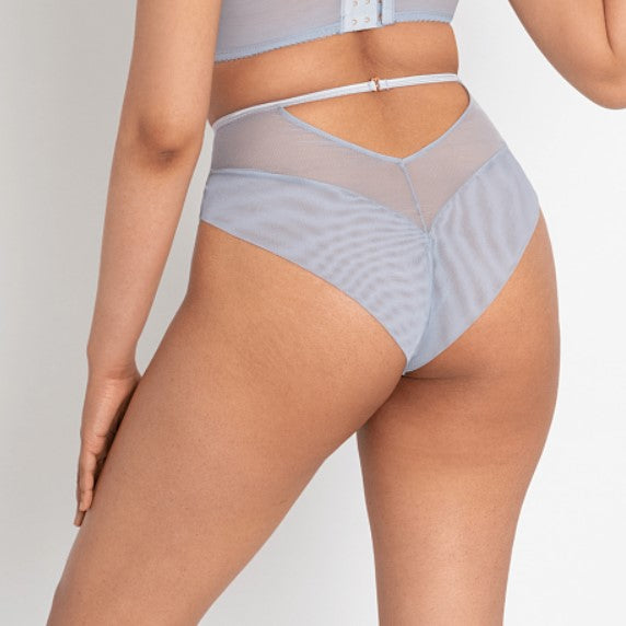 SCANTILLY - FALLEN ANGEL HIGH WAIST BRIEF IN SILVER