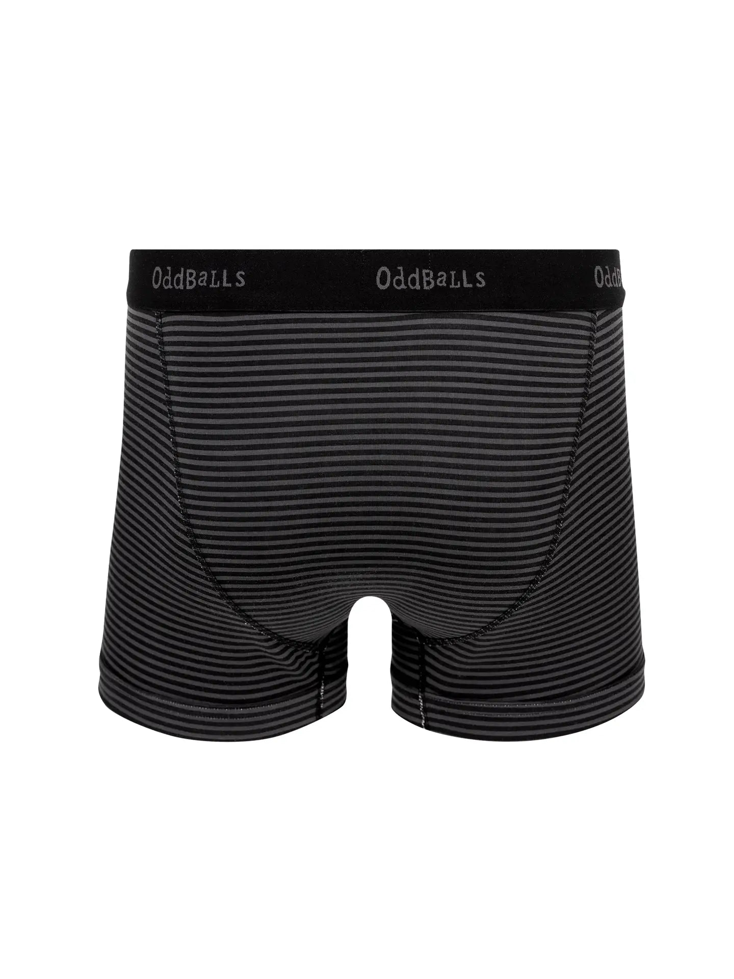 Oddballs - Grey &amp; Black Stripes - Mens Cotton Boxer Shorts