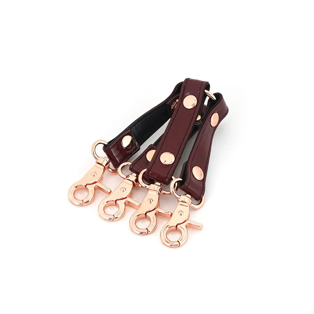 ANON SECRETS - WINE RED LEATHER HOGTIE WITH CLIPS