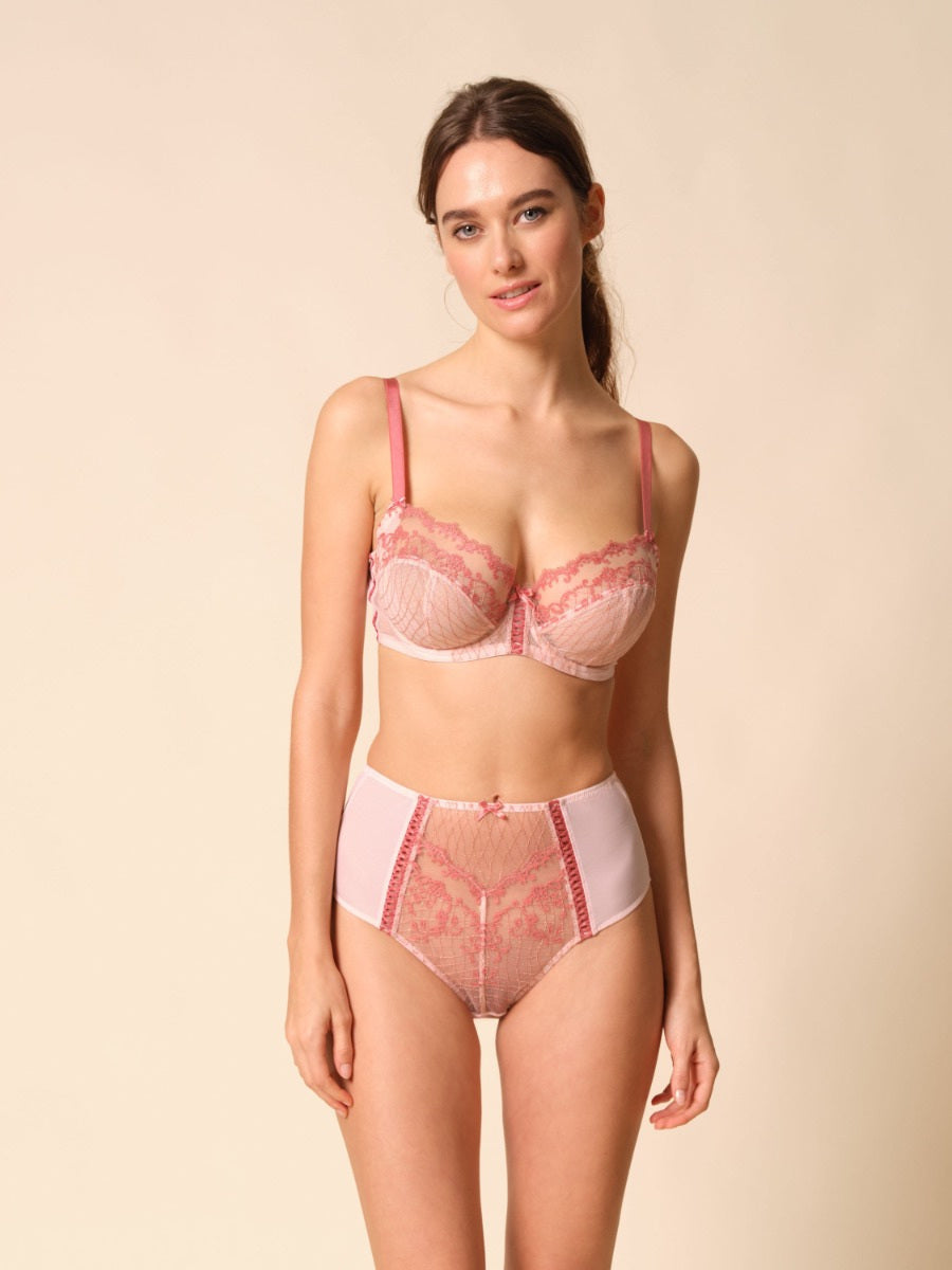 GOSSARD - Lacage High Waisted Brief in Rose