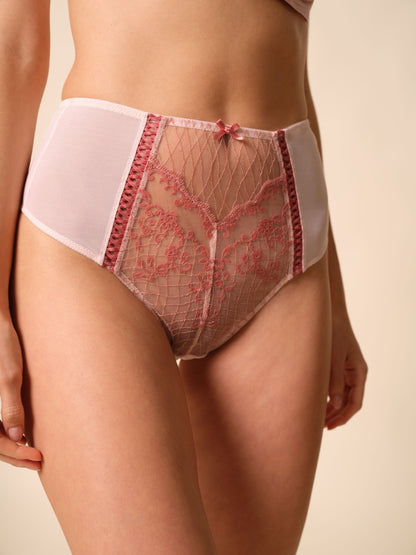 GOSSARD - Lacage High Waisted Brief in Rose