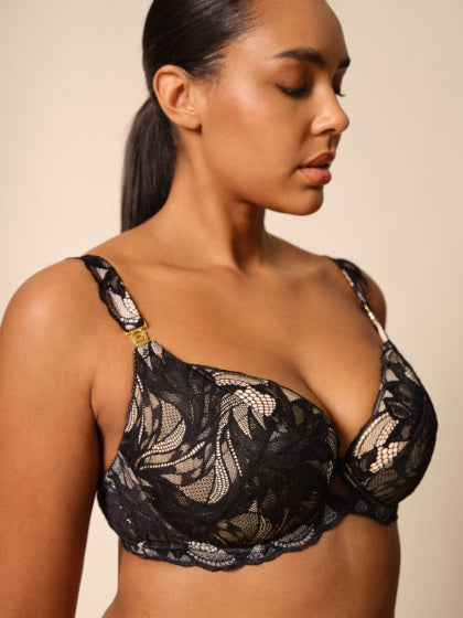 GOSSARD - Lace Soiree Padded Plunge Bra - Black