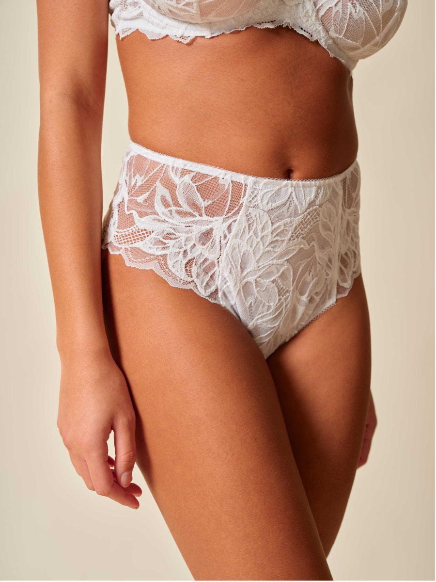 GOSSARD - Lace Soiree High Waist Brief - White
