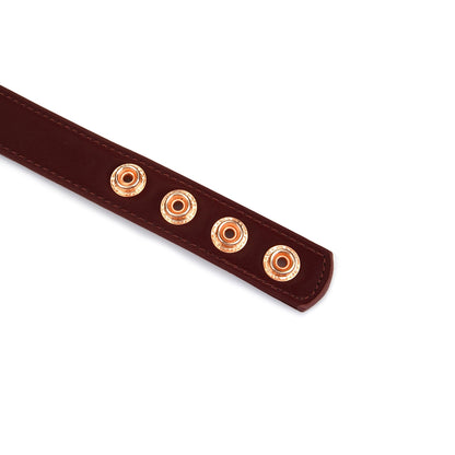 ANON SECRETS - Vegan Collar with Nipple Clamps Metallic Shade Burgundy