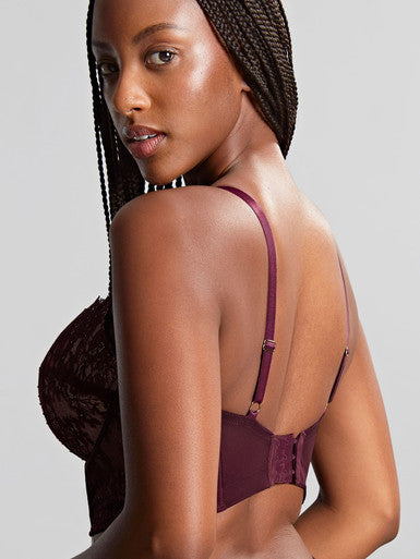 PANACHE - CARMEN LACE BUSTIER IN MULBERRY