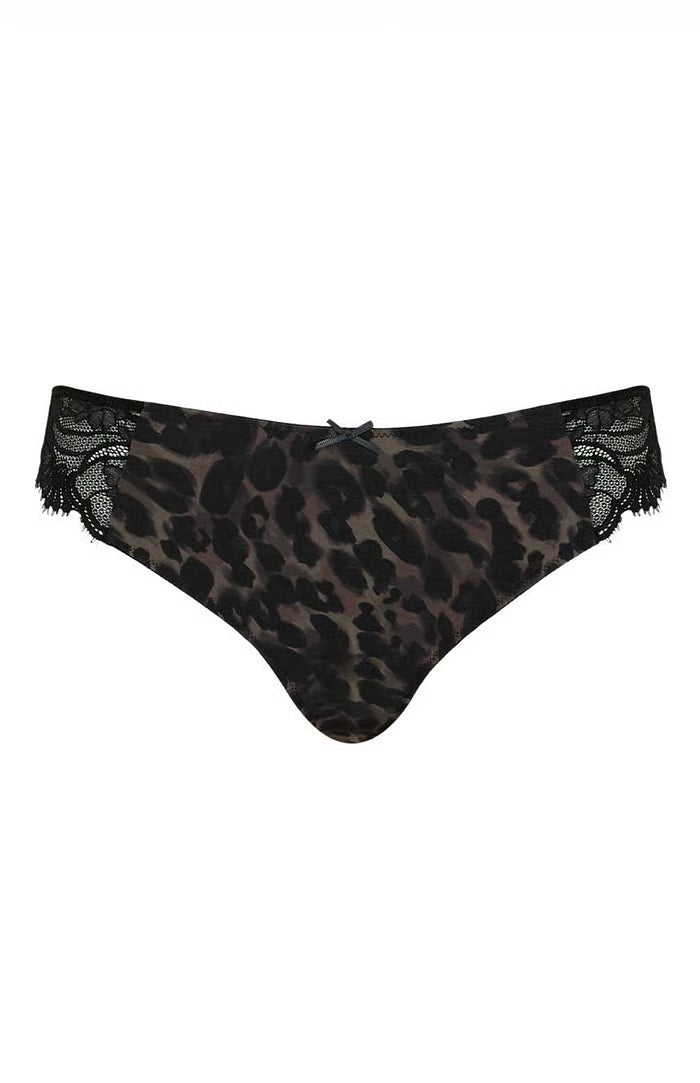 PANACHE - Cherie Brazilian Brief in Black Animal