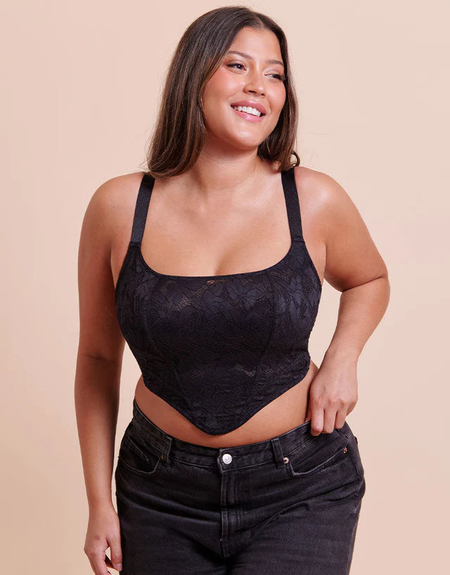 CURVY KATE -  Calla Longline Corset Bra Black