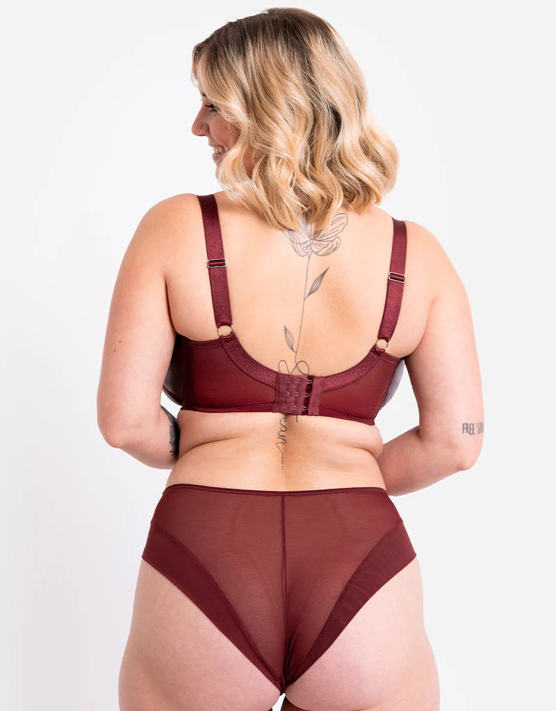 CURVY KATE - ENCLOSE SIDE SUPPORT BRA IN OXBLOOD BROWN