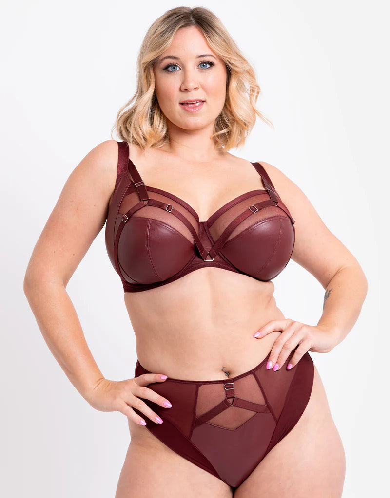 CURVY KATE - ENCLOSE SIDE SUPPORT BRA IN OXBLOOD BROWN