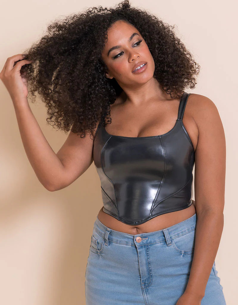 CURVY KATE -  Hype Longline Corset Bra in GunMetal Grey