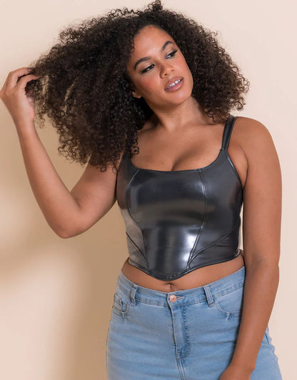 CURVY KATE -  Hype Longline Corset Bra in GunMetal Grey
