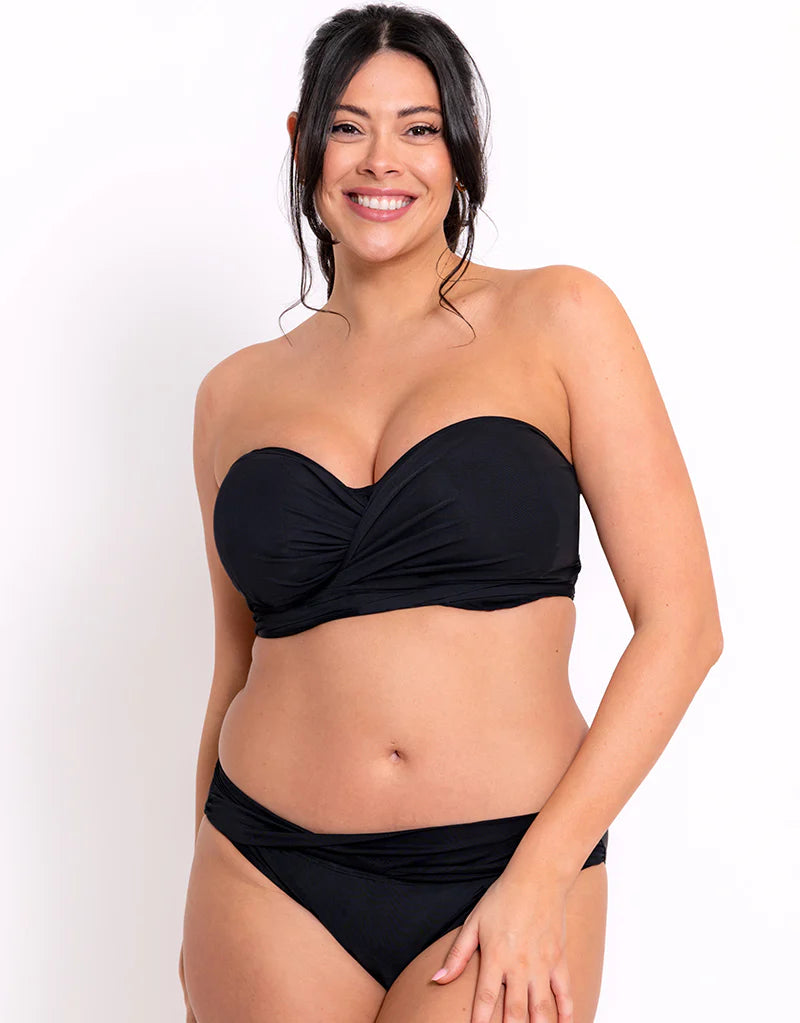 CURVY KATE - Wrapsody Bandeau Bikini Top Strapless Multiway Bikini in Black