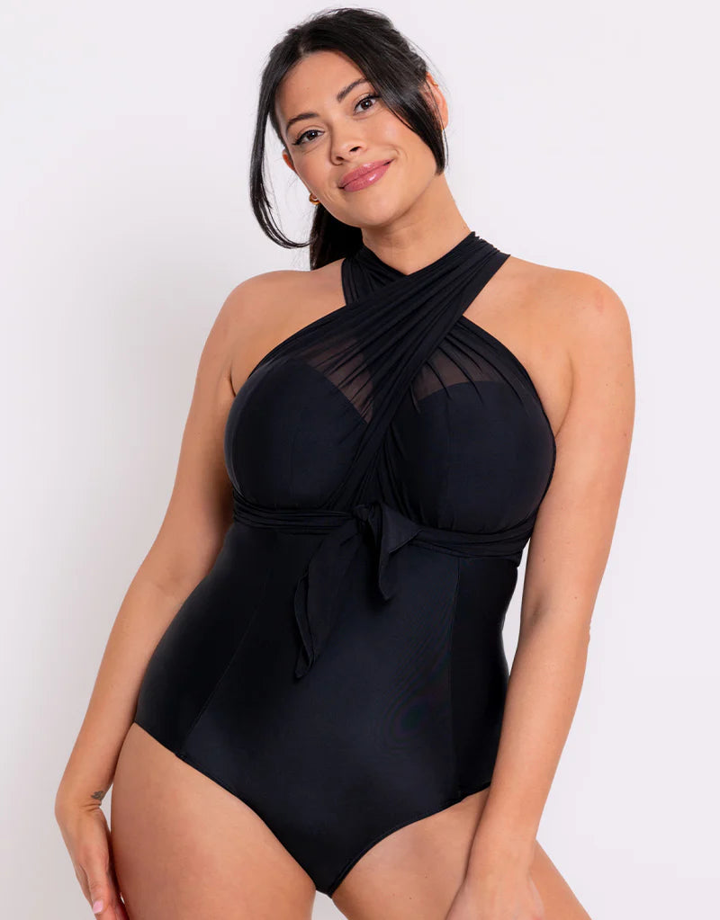 CURVY KATE - Wrapsody Bandeau Strapless Multiway Swimsuit in Black