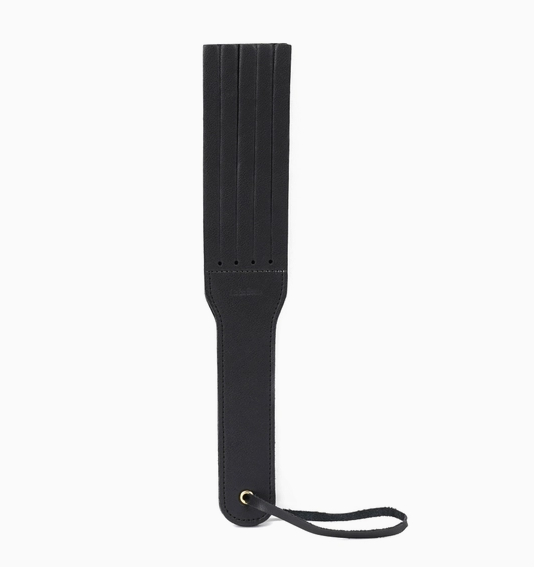 ANON SECRETS - DARK SECRET BLACK LEATHER SPLIT TAWSE PADDLE