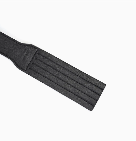 ANON SECRETS - DARK SECRET BLACK LEATHER SPLIT TAWSE PADDLE