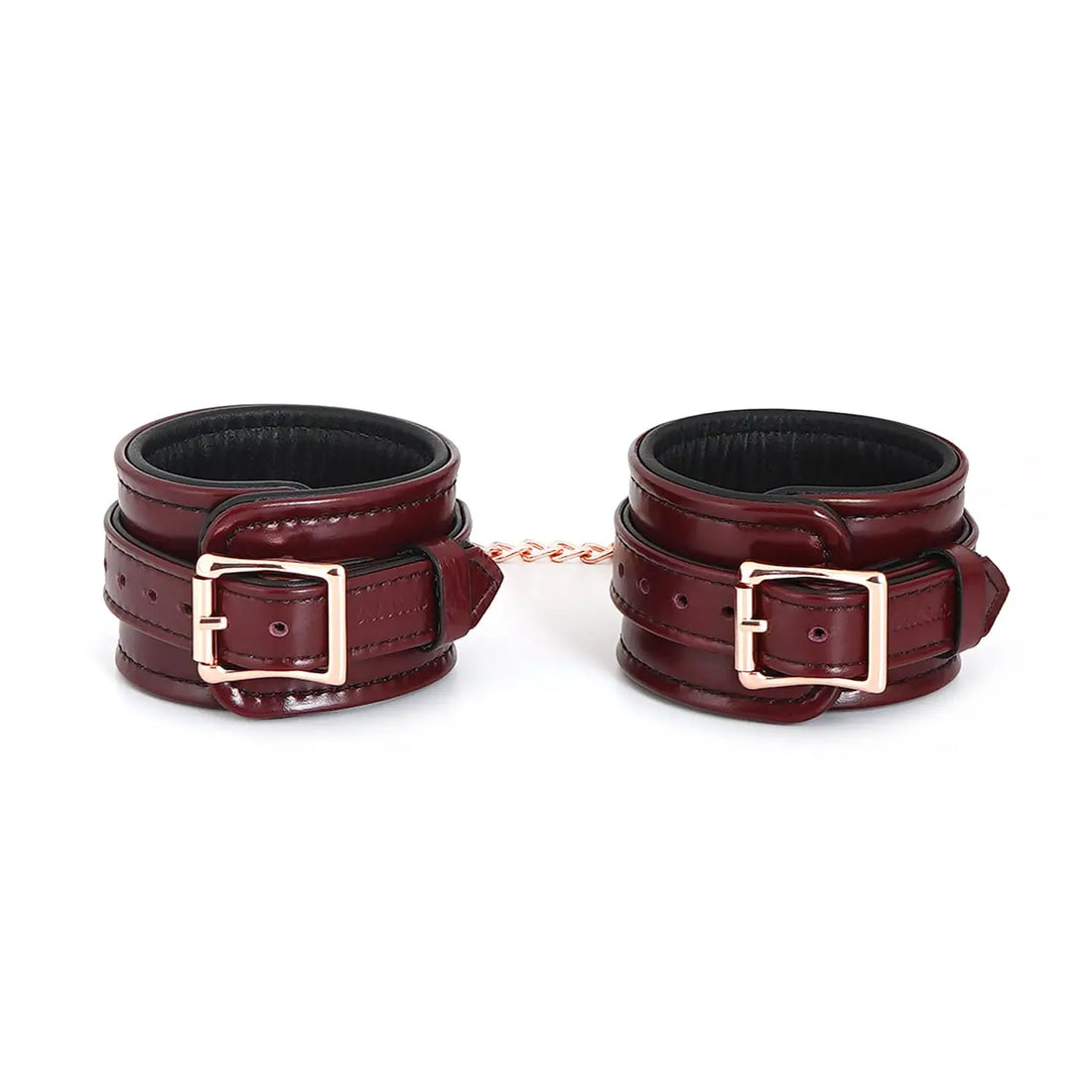 ANON SECRETS - WINE RED LEATHER ANKLE CUFFS