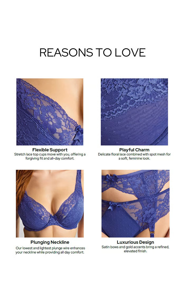 PANACHE - Heidi High Apex Plunge Bra in Indigo