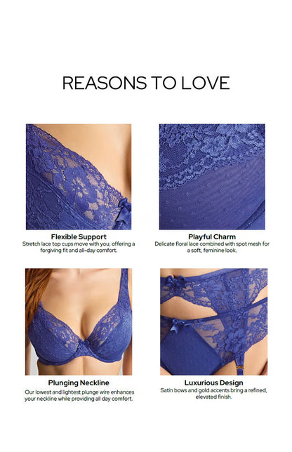 PANACHE - Heidi High Apex Plunge Bra in Indigo