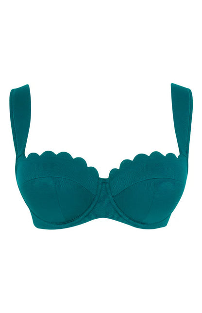 PANACHE - Bette Balcony Bikini Top in Teal Blue