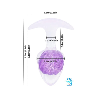 ANON SECRETS - Icecream-Shaped Crystal Anal Plug - Purple