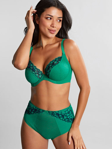 PANACHE - ENVY DEEP BRIEF IN EMERALD LEOPARD