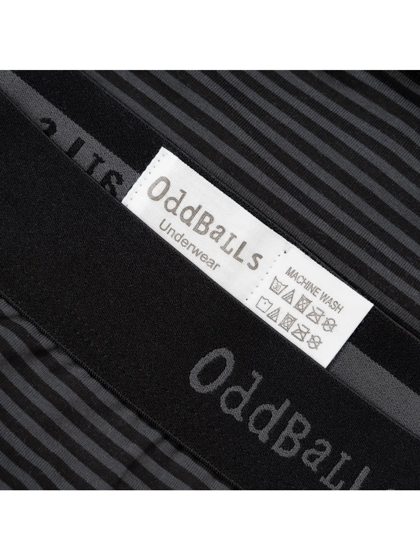 Oddballs - Grey &amp; Black Stripes - Mens Cotton Boxer Shorts