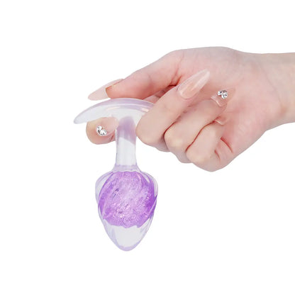 ANON SECRETS - Icecream-Shaped Crystal Anal Plug - Purple